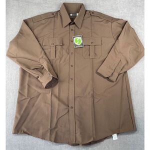 Horace Small Uniform Shirt Mens 3XL Brown Long Sleeve Tactical Workwear Pockets